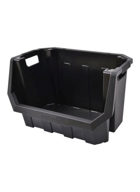 Tactix Multi Combination HD Bin - Wall-Mountable with Large Storage Capacity and Open Front Design for Easy Access, Ideal for Organizing Tools in Garage, Basement or Workshop- 320624 Black