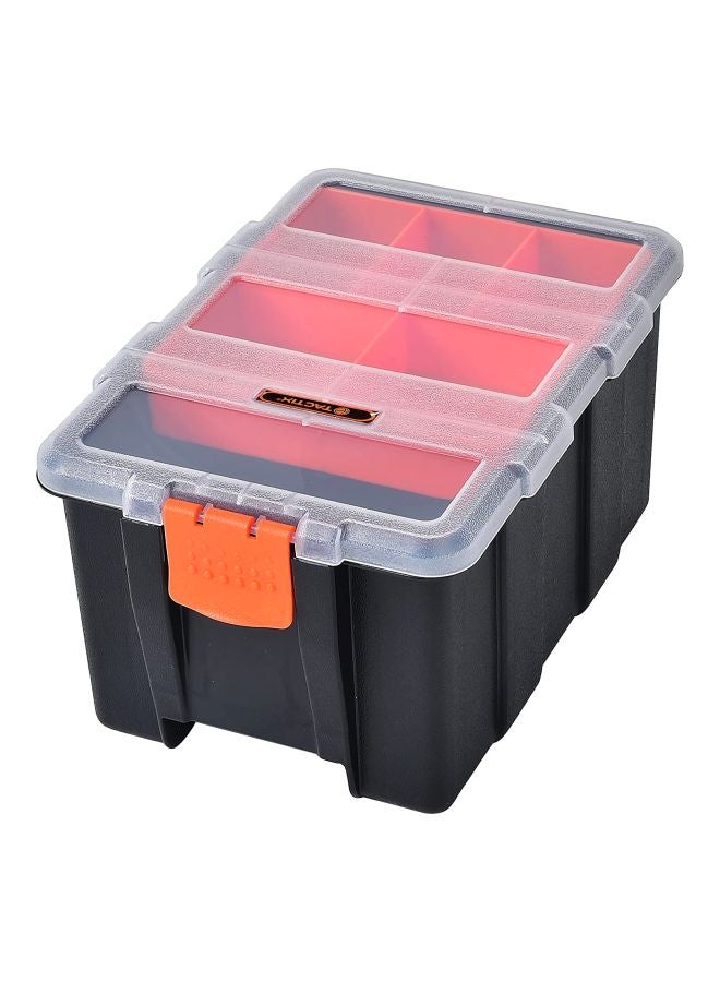 Hardware & Parts Organizers, 4 Piece Set Toolbox, Compartment Small Parts Organizer, Versatile And Durable Storage Tool Box, Removable Trays, Black/Orange- 320020 Black/Clear/Orange 23.01x29.01x18.01cm - v1617094145/N11003045A_3