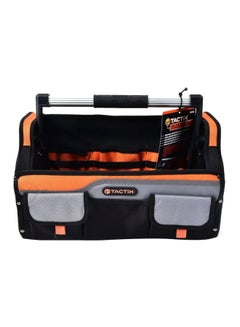 Tactix Tactix 18 Inches Tote Tool Bag With Rubber Gripped Aluminum Handle For Easy Tool Access, Orange/Black, Size: 25 W X 25 H X 46 cm- 323163 Black/Orange/Grey 18inch  - Image 1