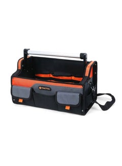 Tactix Tactix 18 Inches Tote Tool Bag With Rubber Gripped Aluminum Handle For Easy Tool Access, Orange/Black, Size: 25 W X 25 H X 46 cm- 323163 Black/Orange/Grey 18inch  - Image 2