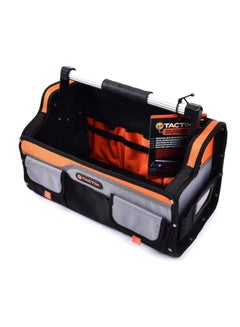Tactix Tactix 18 Inches Tote Tool Bag With Rubber Gripped Aluminum Handle For Easy Tool Access, Orange/Black, Size: 25 W X 25 H X 46 cm- 323163 Black/Orange/Grey 18inch  - Image 3