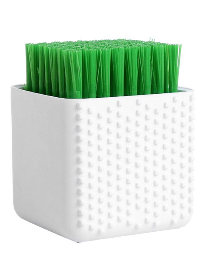 شاربدو فرشاة غسل الملابس من السيليكون على شكل نبات الصبار أبيض/أخضر 75x55مم  - Image 1