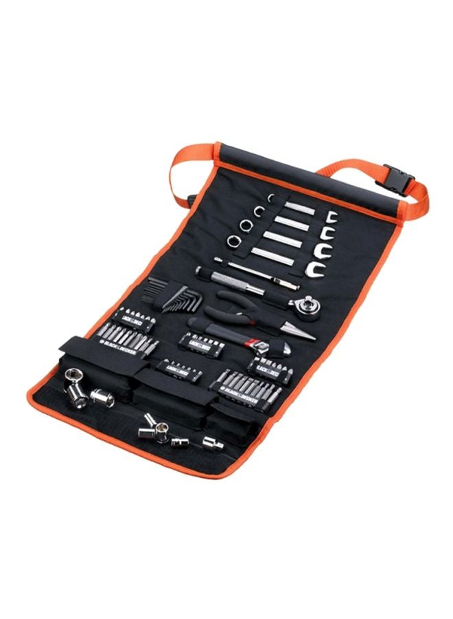BLACK+DECKER 76-Piece Automotive Tool Set With Soft Roll Bag Silver/Black/Orange  - Image 1
