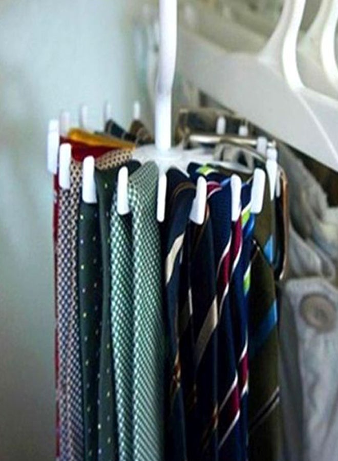 Voberry - 20 Hooks Rotating Tie Scarf Hanger White - Image 1