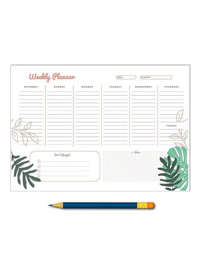 Yassin - To Do Weekly Planner - A4 - 52 Sheets Multicolour - Image 1
