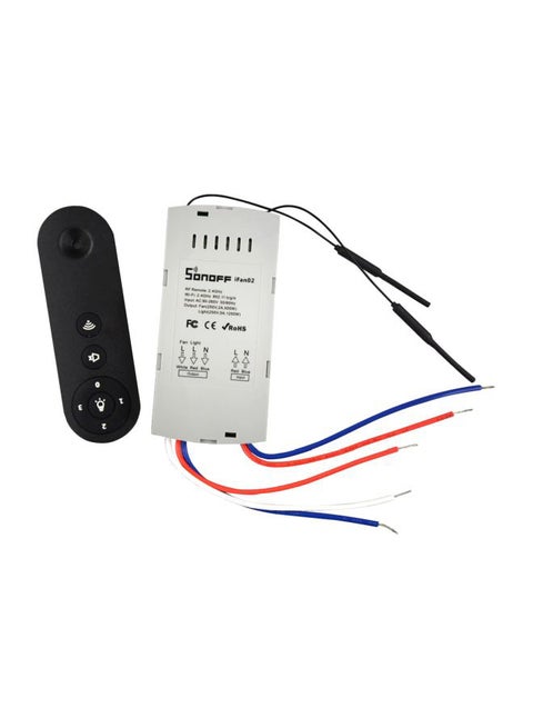 iFan02 Ceiling Fan Smart Remote Control Black/White 14x8.31x4.8cm