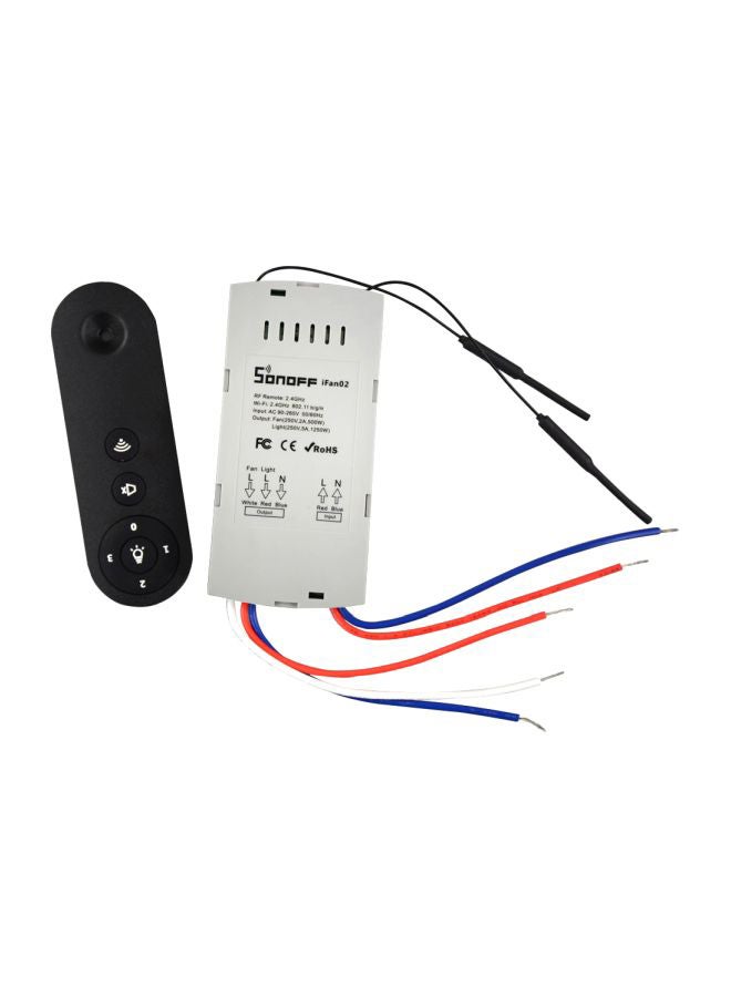 iFan02 Ceiling Fan Smart Remote Control Black/White 14x8.31x4.8cm