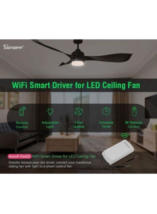 iFan02 Ceiling Fan Smart Remote Control Black/White 14x8.31x4.8cm