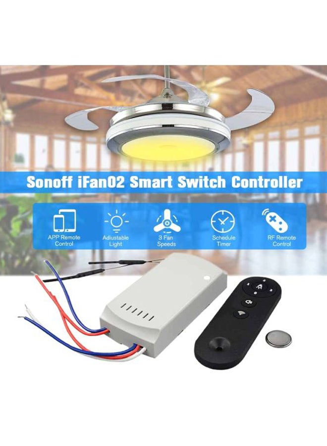 iFan02 Ceiling Fan Smart Remote Control Black/White 14x8.31x4.8cm
