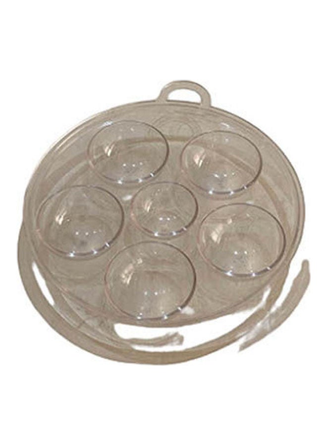 علبة مكياج صغيرة شفافة مكونة من 6 دوائر شفاف