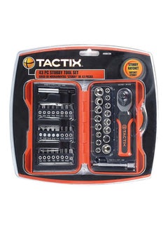 Tactix 43 Pieces Ratchet Stubby Torq Driver Set - Durable Chrome Vanadium Steel, Ideal for Home and Professional Use, Stubby Ratchet Handle, Perfect for Tight Spaces and Repairs- 900236 Black/Orange 25.5x4.7x24cm - v1617095729/N11003175A_1