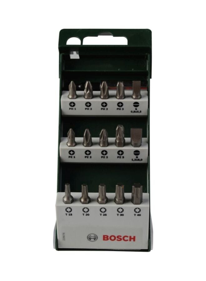 BOSCH 15-Piece Bit Set Black/White/Silver - Image 1