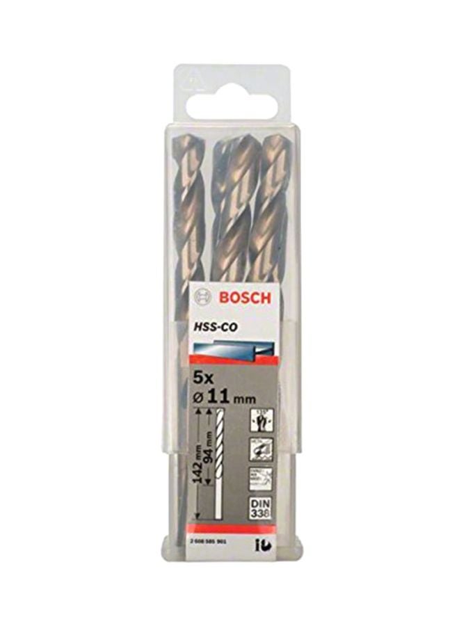 BOSCH 5-Pack Metal Drill Bits HSS Gold 11mm  - Image 1