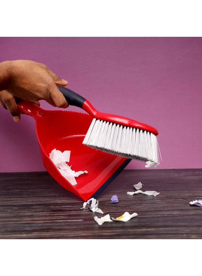 Royalford Dust Pan And Brush Premium Quality One Click Series Elegant Design Multi Color Gripped Handle Convenient To Use 36X23X11 Cm - Image 3