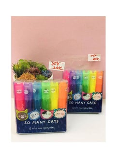 Pack Of 6 Single Head Eye Protection Highlighter Multicolour
