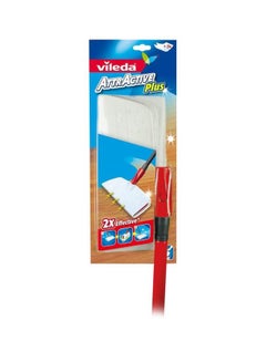 Pack Of 4 Attractive Plus Dust Mops Red/White 130cm