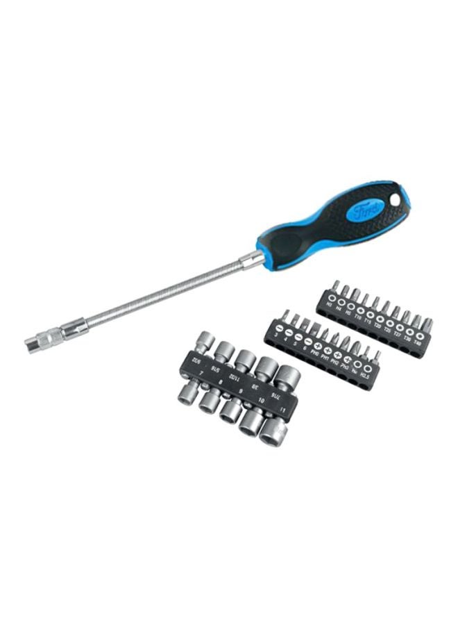 Ford 31-Piece Spring Tube Screwdriver Set Silver/Blue/Black