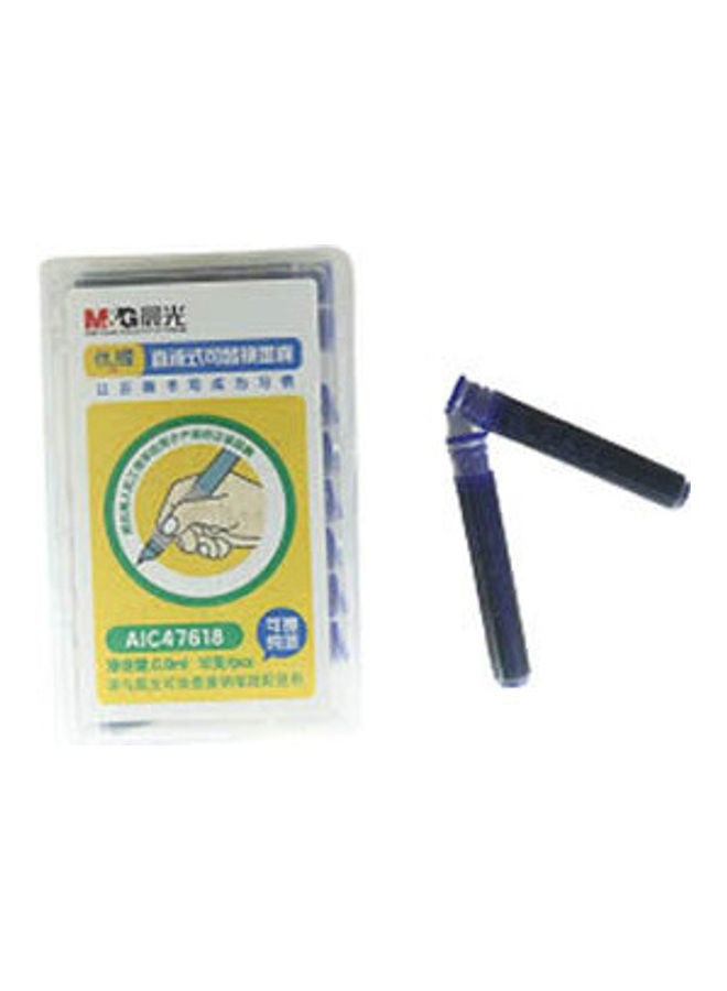 M&G Pack Of 10 Crystal Ink Cartridge Blue 