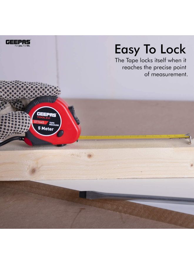 GEEPAS - Measuring Tape Red/Black 5meter - Image 1
