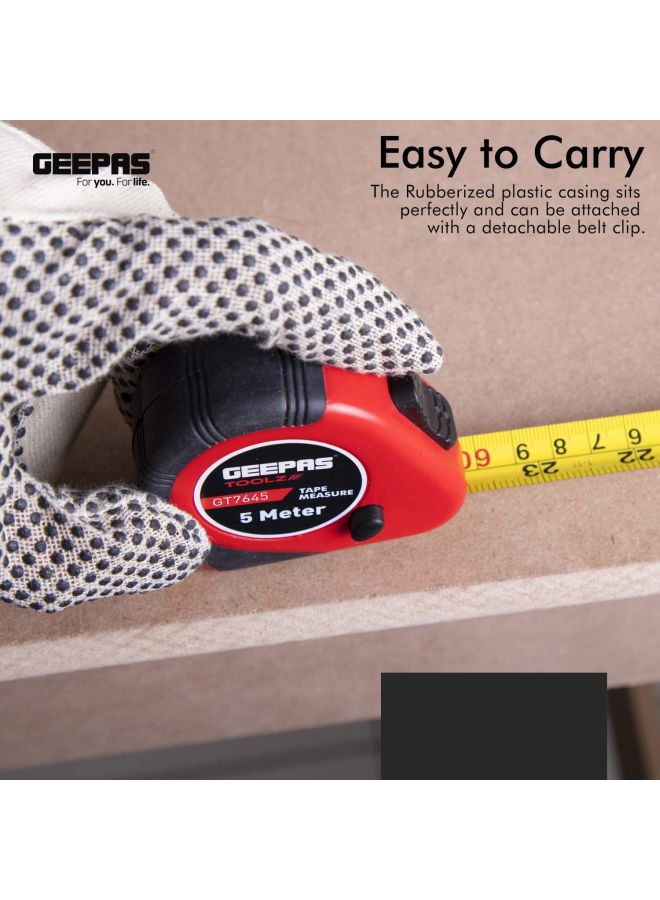 GEEPAS - Measuring Tape Red/Black 5meter - Image 1