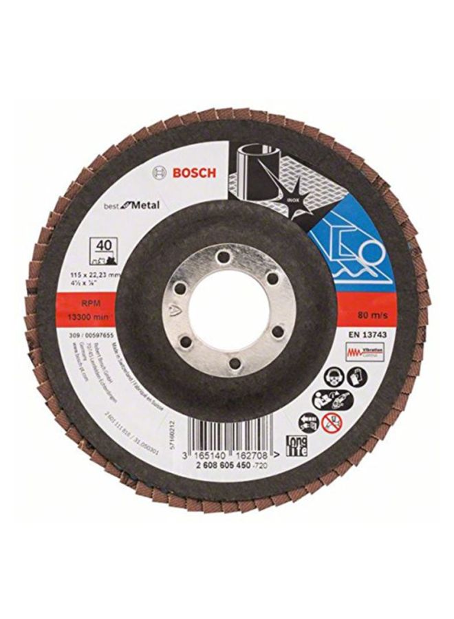 BOSCH Flap Disc Best For Metal Black/Brown 115mm - Image 1