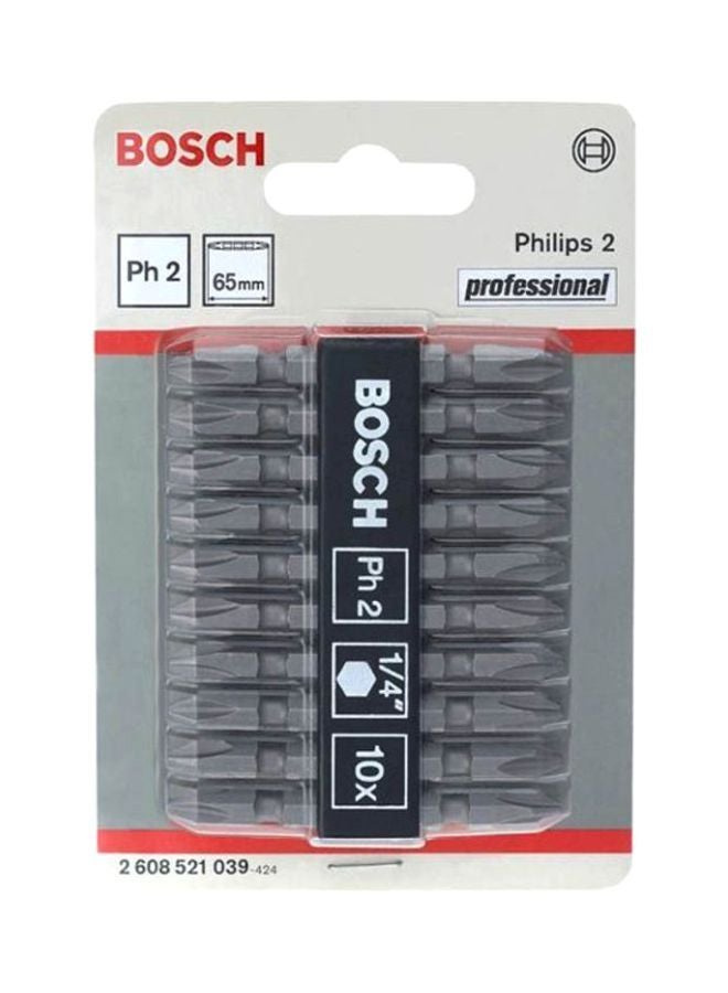 BOSCH 10-Piece Double Ended Screwdriver Bit Set Grey