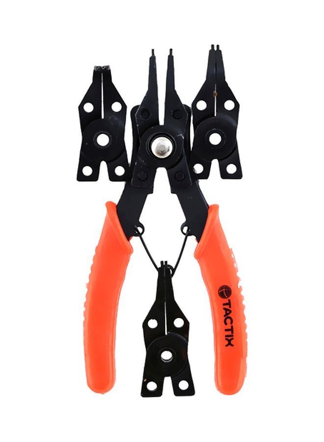 Tactix - 4-Piece Circlip Plier Set Black/Orange 6inch - Image 1