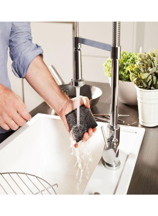 Vileda 2-Piece Glitzi Power Inox Cleaning Sponge Set Black - Image 3