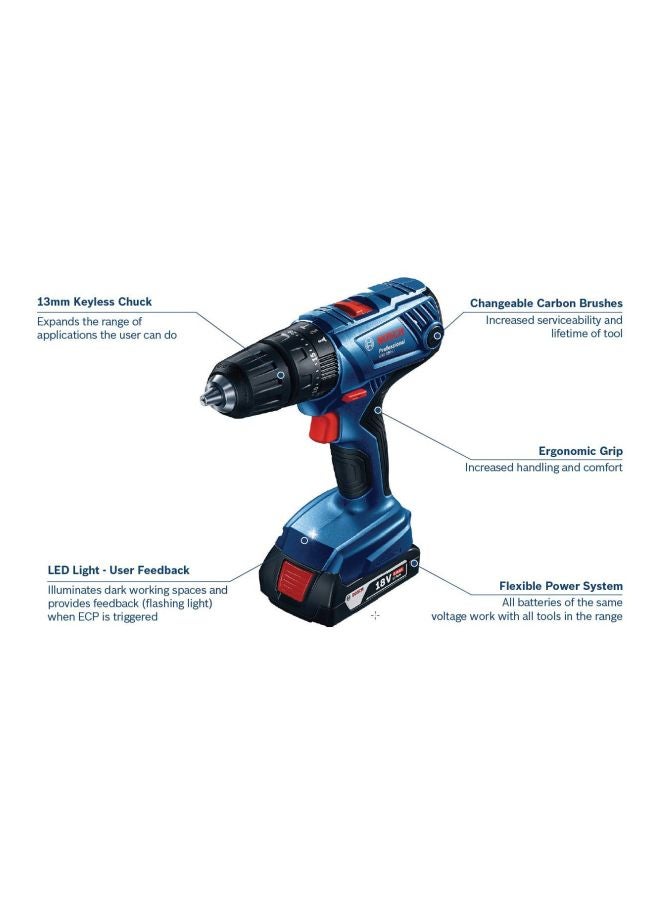 بوش مثقاب صدمات بدون سلك GSB 180-LI أزرق/أحمر/أسود 62x225x210مم - Image 5