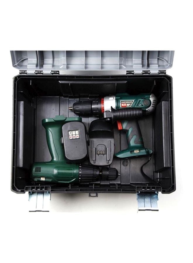 Tactix Tactix 16.5 Inches Plastic Tool Box With Lift Out Carry Tray, Aluminum carry handle, Durable, For Craft, Household- 320332 Black/Grey/Green 44x33.5x21cm  - Image 2
