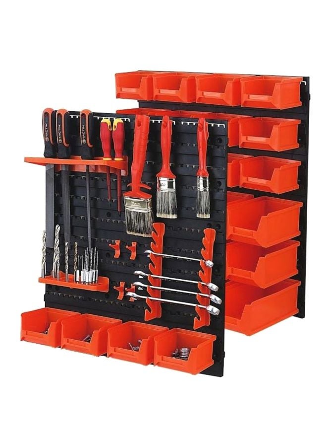 Tactix Tactix 43 PC - Versatile Tool Storage with Adjustable Multiple Bin Sizes, Wall Mount, Compartments for Tools, Hardware, Crafts, Office Supplies and More- 320600 Black/Orange  - Image 1