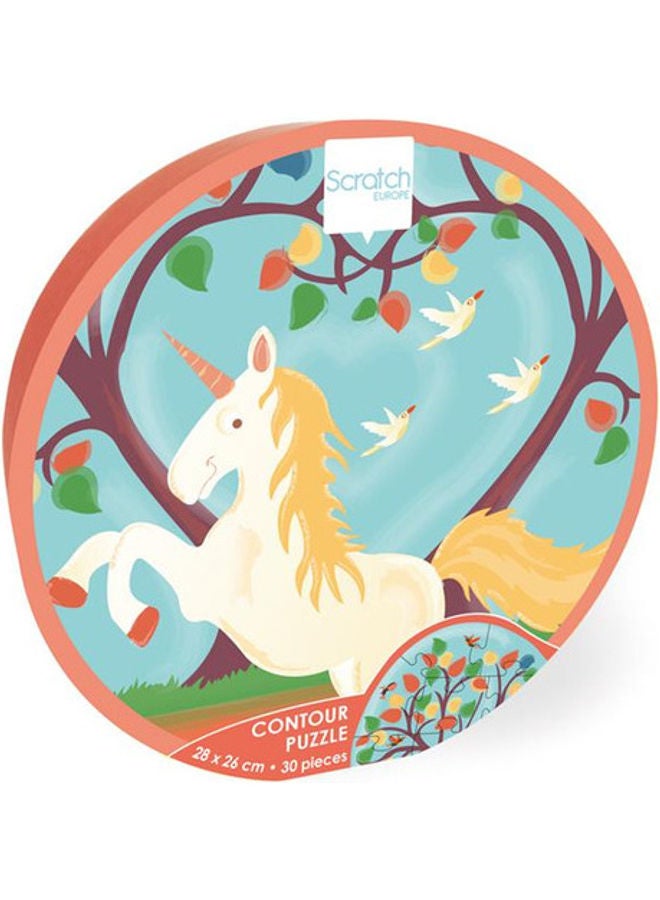 Scratch EUROPE 30-Piece Heart With Unicorn Contour Puzzle - Image 3