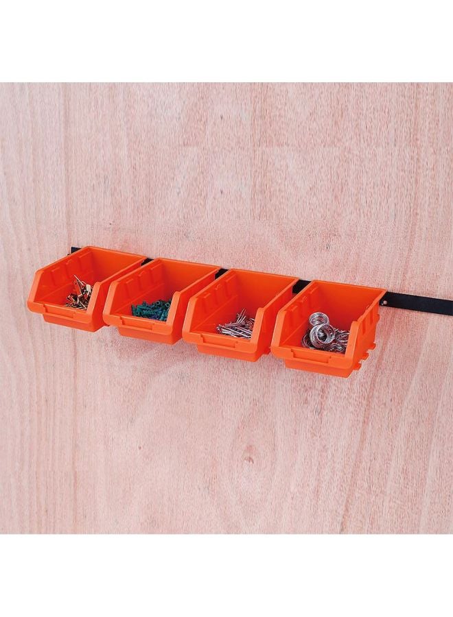 Tactix Plastic Storage Bins, Space-Saving Stackable Bins, Garage Organization Bins, Pantry Organization, Craft Storage, Orange, 8-Pieces, Size: 10.5W X 16.4D X 7.6H Cm- 320604 Black/Orange  - Image 2