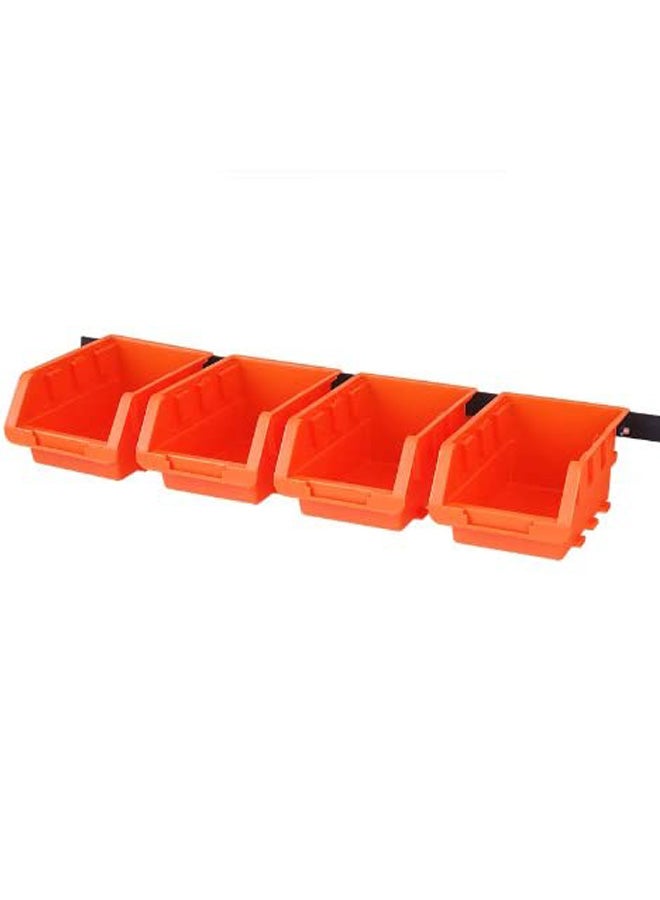 Tactix Plastic Storage Bins, Space-Saving Stackable Bins, Garage Organization Bins, Pantry Organization, Craft Storage, Orange, 8-Pieces, Size: 10.5W X 16.4D X 7.6H Cm- 320604 Black/Orange  - Image 4