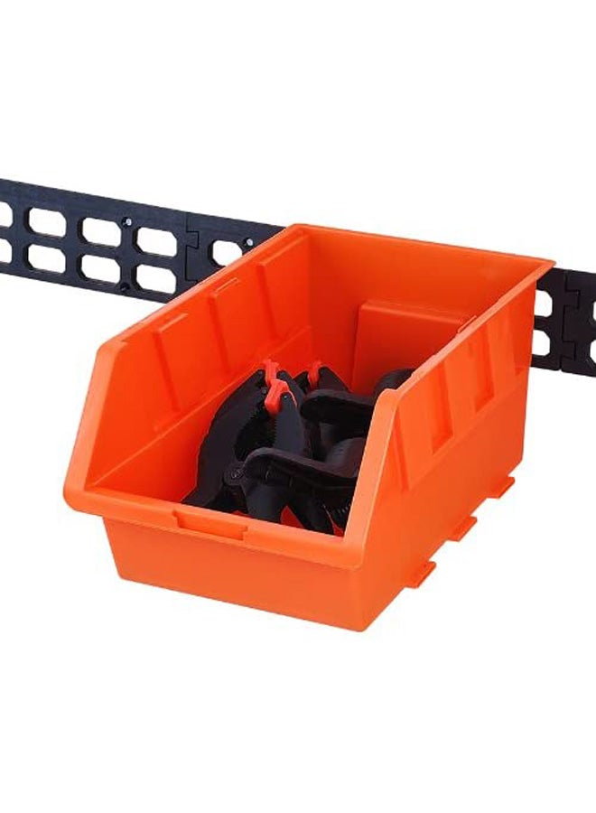 Tactix Plastic Storage Bins, Space-Saving Stackable Bins, Garage Organization Bins, Pantry Organization, Craft Storage, Orange, 8-Pieces, Size: 10.5W X 16.4D X 7.6H Cm- 320604 Black/Orange  - Image 5