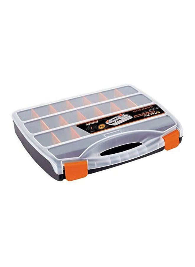Tactix Hardware Organizer Box With Dividers 15 Inches, 21 Compartments For Small Parts With Durable Latches, Store Nuts, Bolts, Screws, Nails, & Small Hardware- 320001 Grey/Orange/Clear 31x6x38cm  - Image 3