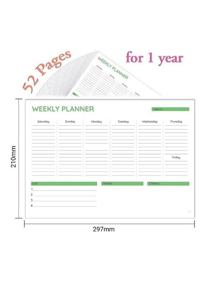 Yassin - To Do Weekly Planner - A4 - 52 Sheets Multicolour - Image 1