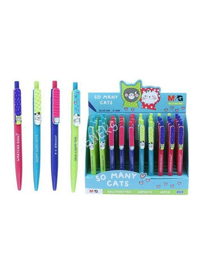 ام اند جي قلم برأس كروي متعدد الألوان أزرق