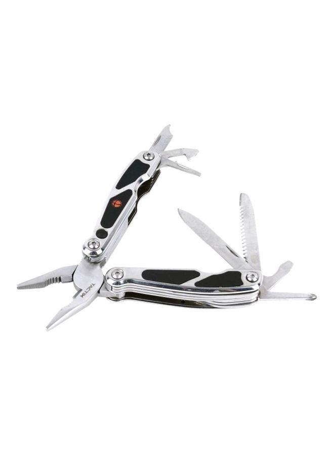 Tactix Tactix Mini Multitool with LED Light - Features Long Nose Pliers, Wire Cutter, Knife, Saw Blade, Screwdrivers and More, Silver- 471015 Silver/Black 23.7x13.4x4.1cm  - Image 2