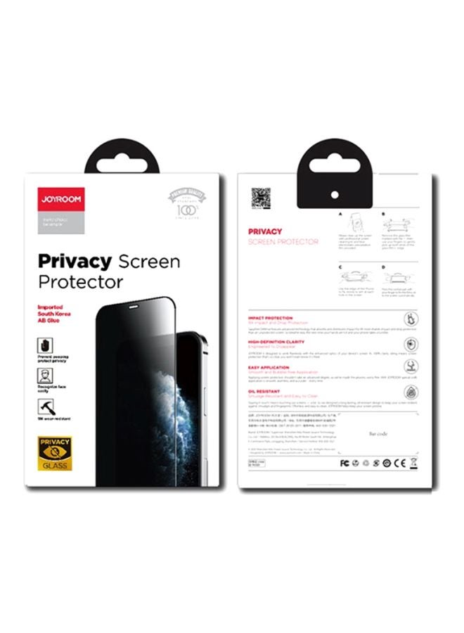جوي روم لاصقة حماية للشاشة بخصوصية ذات جودة جيدة من الزجاج المقوى و2.5 أبعاد لجهاز آيفون 12 ميني شفاف - Image 4