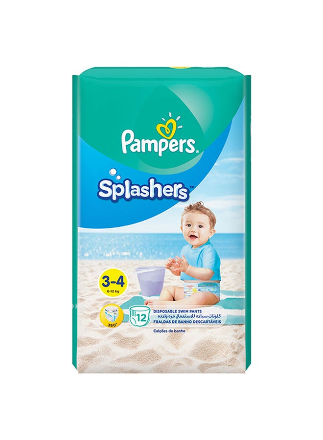 Pampers - Splashers Disposable Swim Pant Diaper, Carry Pack, Size 3-4 (6-12 Kg), 12 Count - Image 1
