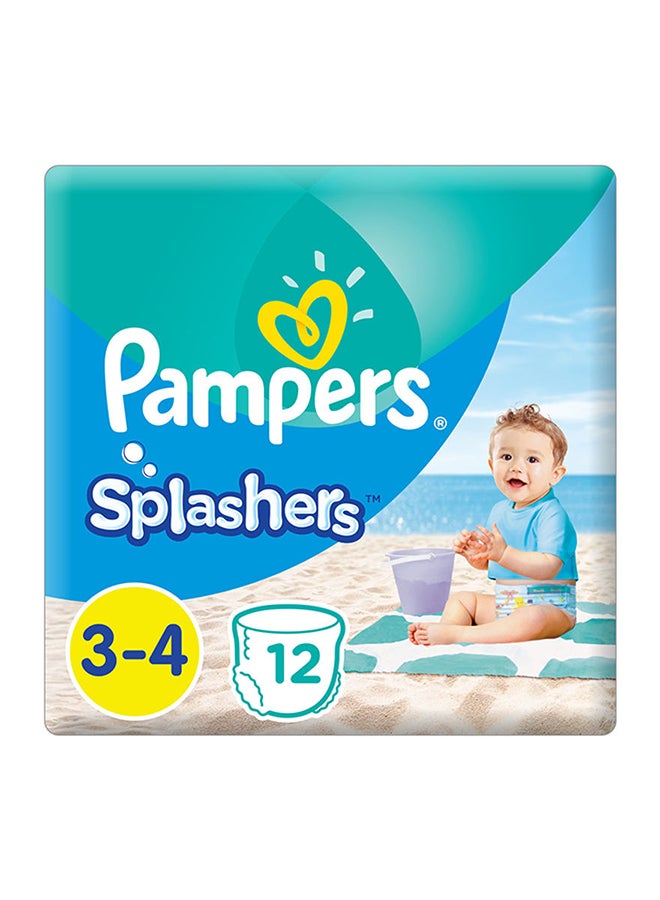 Pampers - Splashers Disposable Swim Pant Diaper, Carry Pack, Size 3-4 (6-12 Kg), 12 Count - Image 1