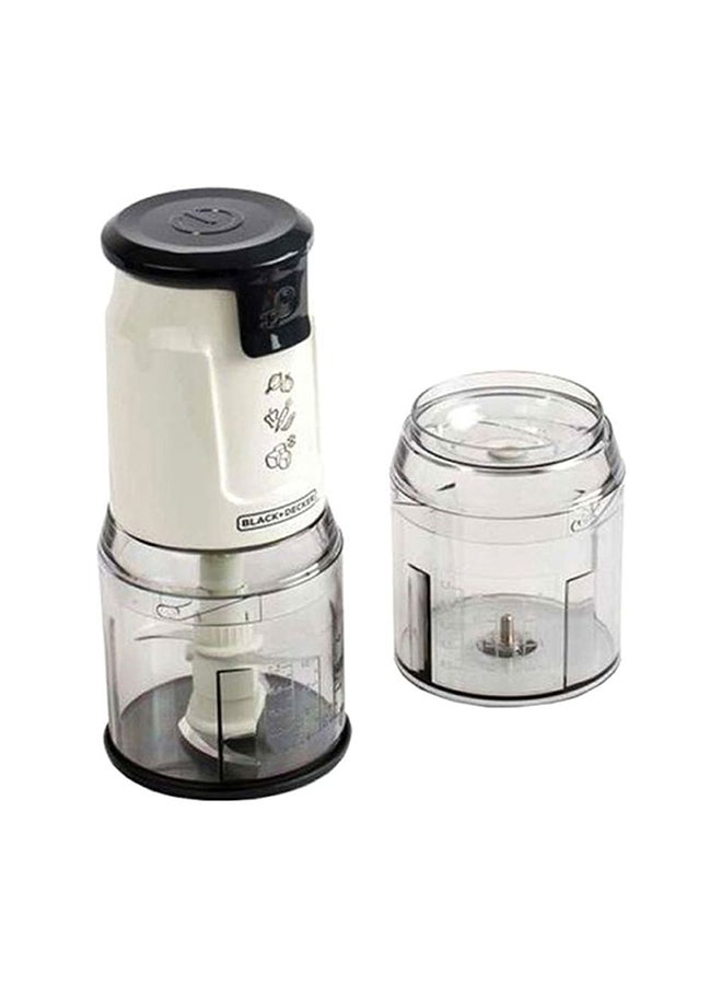 BLACK+DECKER Food Chopper with Extra Bowl Jar and Quad Blade 500W Clear/White/Black - Image 1