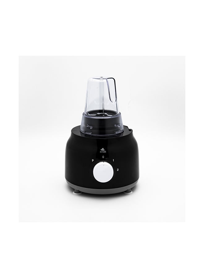 evvoli Food Processor With Blender & Grinder Different Functions Black With 2 Years warranty 2 L 600 W EVKA-FP20B Black/Clear  - Image 2