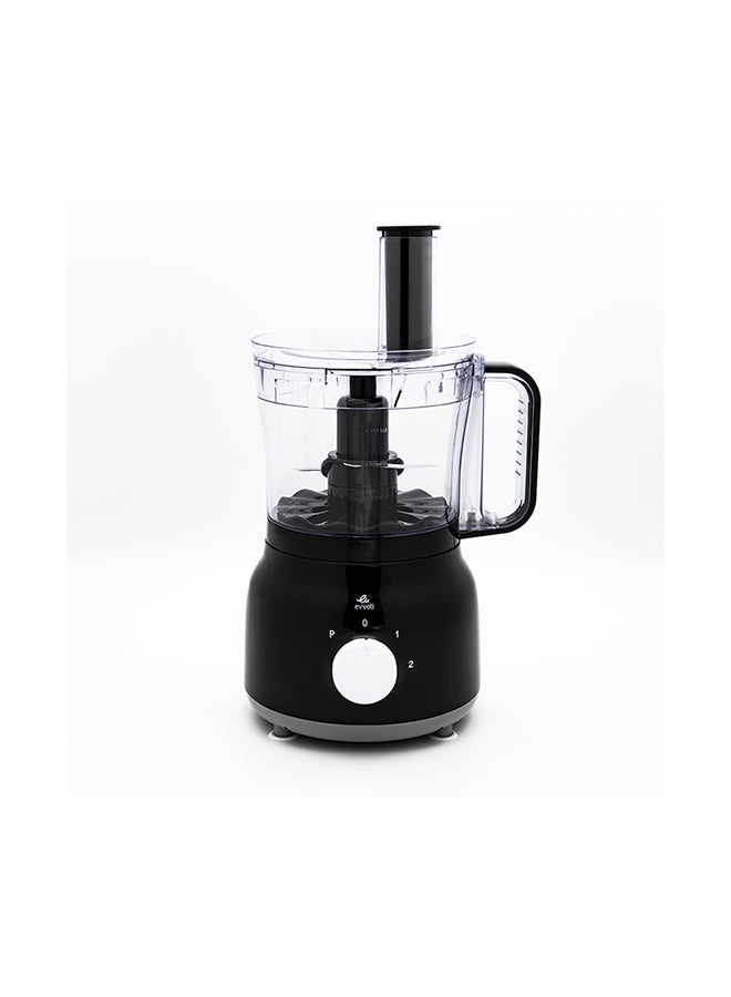 evvoli - Food Processor With Blender & Grinder Different Functions Black With 2 Years warranty 2 L 600 W EVKA-FP20B Black/Clear - Image 1