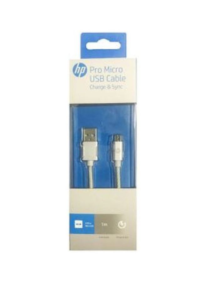 HP Pro Micro USB Data Sync And Charging Cable White - Image 2