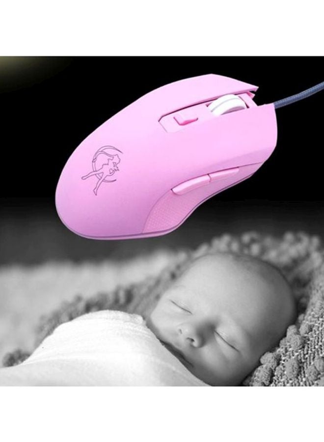 Beauenty LED Light Optical Gaming Mouse Pink - Image 3
