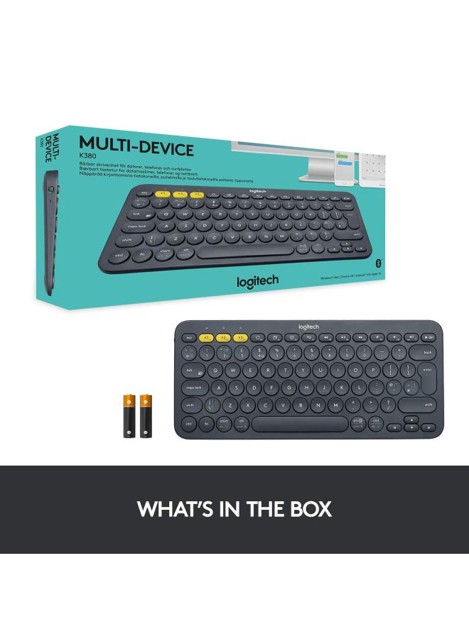 Logitech - K380 Multi-Device Bluetooth Keyboard Language - Arabic dark grey - Image 1
