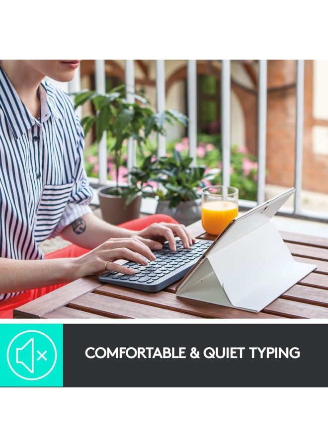 Logitech - K380 Multi-Device Bluetooth Keyboard Language - Arabic dark grey - Image 1