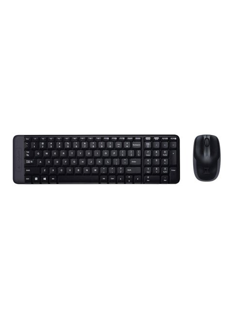 MK220 Space-Saving Wireless Keyboard and Mouse Combo - Black